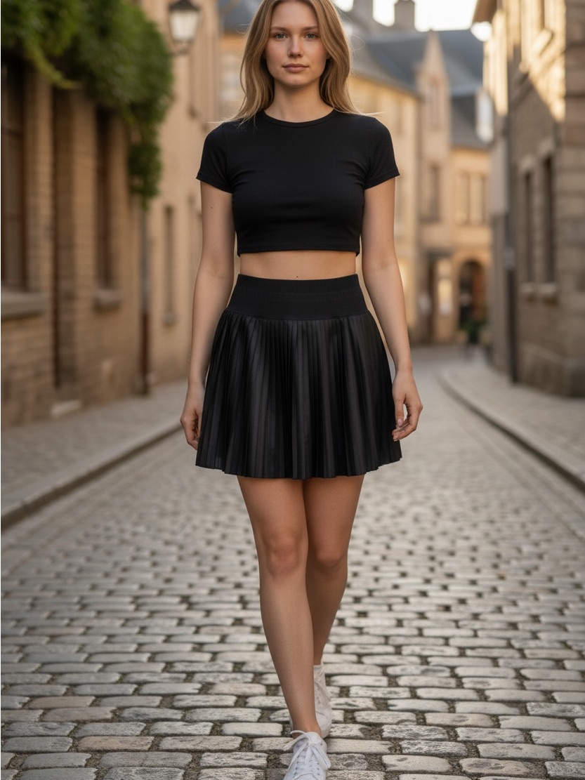 Nwt Halara Black Pleated Mini Skirt - Women